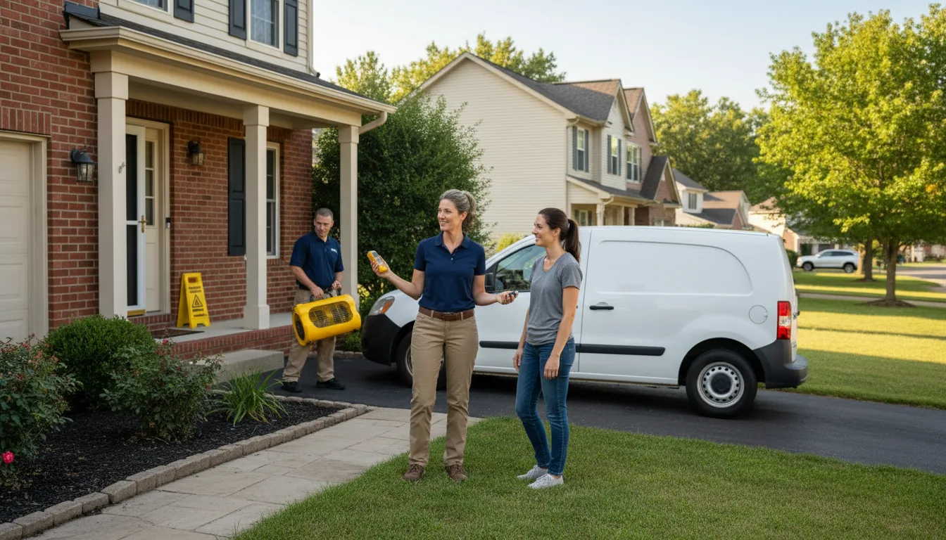 Residential water damage restoration in Preemption, IL